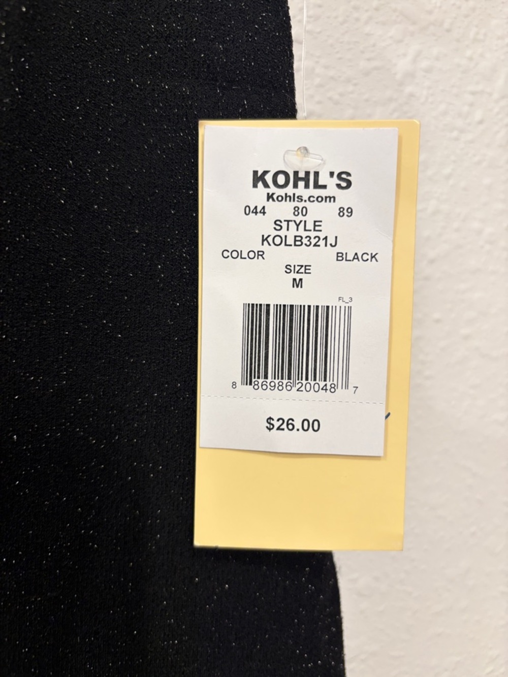 Black Glitter Mini Skirt with Subtle Front Slit - Picture 2 of 6